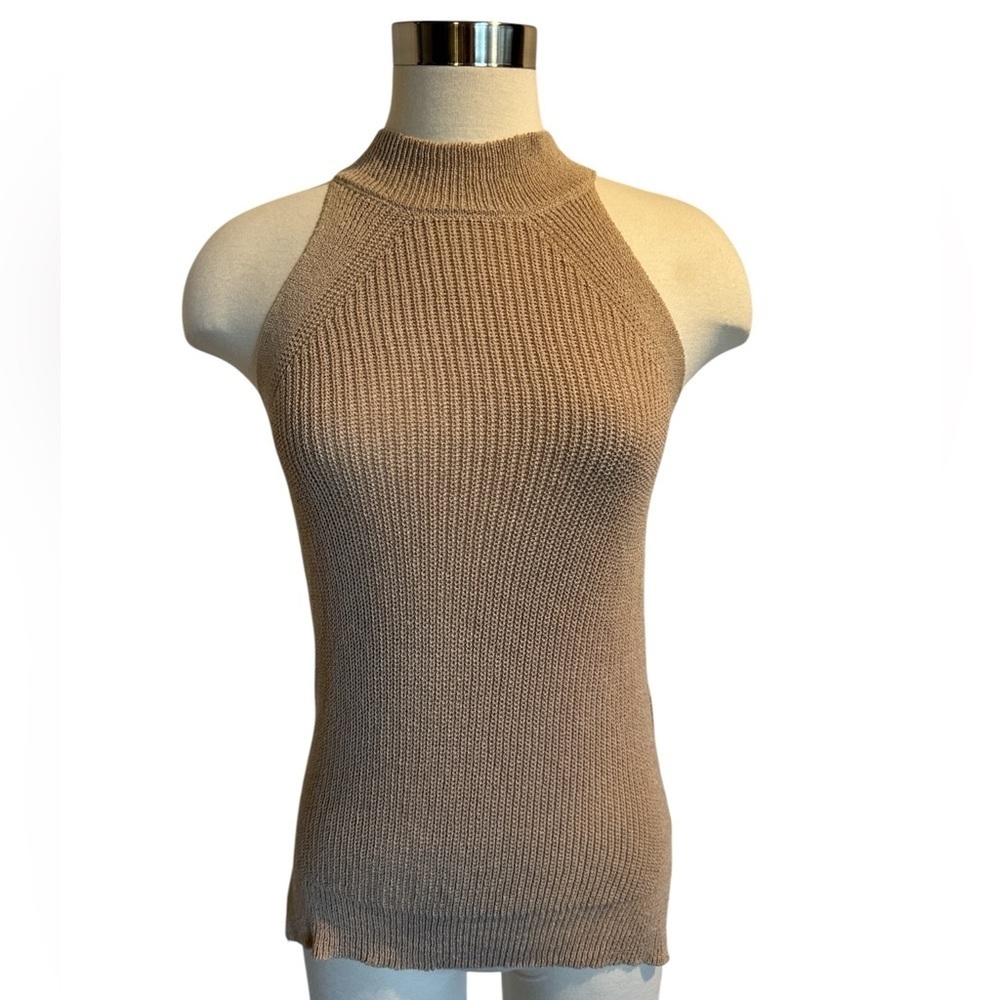 Tan Sleeveless Knit Top
